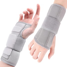 NICEIN Wrist Bandages, Carpal Tunnel Syndrome Splint Made of Metal, Sturdy Wrist Support, Adjustable Splint Wrist Tendonitis for Men and Women, Sprains (Black, L)