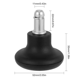 Fuyamp Office Chair Bell Glides Replacement, 5 Packs 2 Inch Caster Wheels Replacement with Felt Pads for Furniture, Floor Chair and High Profile Stool