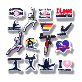 MOKADON 15Pcs Gymnastics Shoe Charms, Shoe Decoration Party Gifts For Boys Girls Kids, Women, Men, Polyvinyl Chloride, No Gemstone