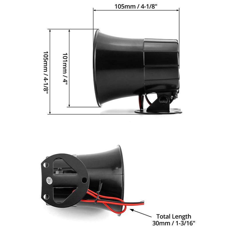 QWORK Electric Siren Horn, 2 Pack DC 12V Security Loud
