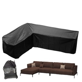 Gicov Patio Sectional Sofa Cover Waterproof L Shape Furniture Cover Outdoor Couch Cover Heavy Duty Garden Furniture Protector with Windproof Strap