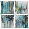 HOSTECCO Turquoise and Grey Cushion Covers 45x45 cm Pack of