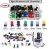 HUAZIZ 105 Pieces Tactile Push Switch 6 x 6 x