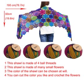 golo Wool Yarn for hand Knitting 100g Cashmere Multicolor Rainbow Yarn Fancy wool (Multicolor-020, 500M)