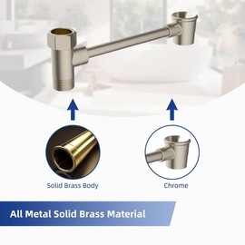 Hibbent All Metal Shower Head Holder, Solid Brass Shower Arm Holder for Handheld Showerhead, Shower Wander Holder, Adjustable Shower Head Bracket, Shower Spray Holder, Shower Arm Mount, Brushed Nickel