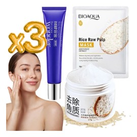 Universo Linea Kit Crema Exfoliante Mascarilla Arroz Hipoalergénico