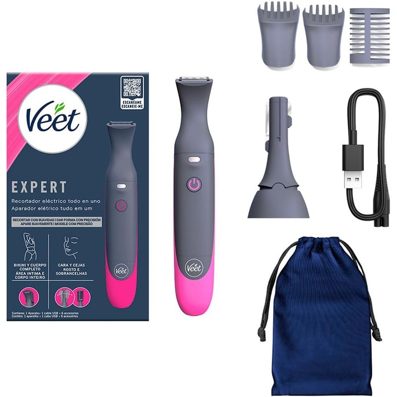 Recortador Eléctrico Veet Expert Todo en Uno para Zona de