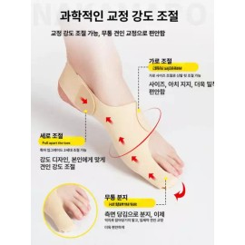 Groundhigh 그라운드하이 무지외반증양말 엄지 발가락 신발 [단품 왼발 세트 강력한 주야 조합] Groundhigh Flatfoot Socks Big Toe Shoes [Single Left Foot Set Strong Day and Night Combination]
