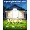 1500LM Clip On Solar Lights Outdoor, Motion Sensor Outdoor Lights