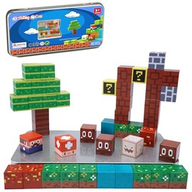 Magnetic Blocks - 45PCS Building Blocks, Magnetic Tiles Kids Build Cubes STEM Game Toys, Travel Toys for Kids Ages 4-8 Christmas Birthday Gifts for Boys and Girls Ages 3+
