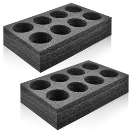 Akamino 2Pcs Takeout Cup Holders Foam, 8 Cups Foam Takeout Coffee Drink Carrier Trays to Go Drink Holder for Delivery Hot and Cold Drinks Milk Tea,Beverage(Black,36X20CM)