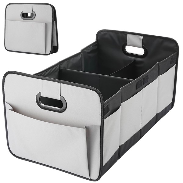 DEEZOMO Foldable Car Trunk Organizer - 63L Collapsible Multi-Compartment Storage