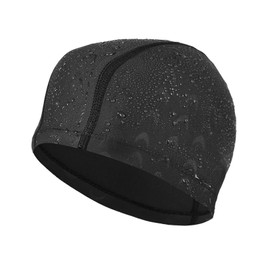 TRADERPLUS Swimming Cap, High Elasticity Fabric Suitable for Long and Short Hair (Black)