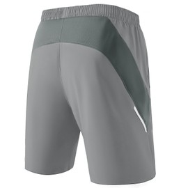 Men's Sports Shorts, Quick-Drying Sports Shorts, Lightweight with Zip Pockets - lightgrey, size: l