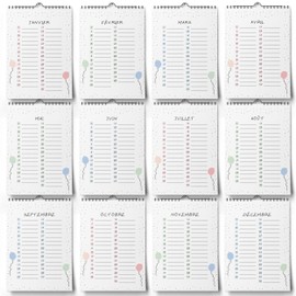 Birthday Calendar Year Independent (French) – Perpetual Calendar Undated for Entering Birthdays (Confetti, A4)