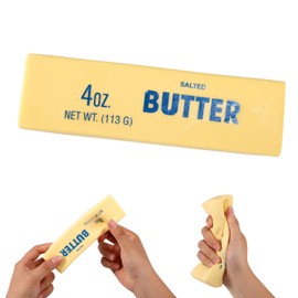 Lyreh Squeeze Butter Toy, PU Material Butter Stick Slow Rising Squeeze Food Toy for Office School Anxiety Relieving and Decompression(Light Yellow)