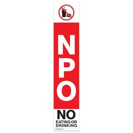 NPO Magnet Sign – No Eating or Drinking – 10 Pack | Medical Alert Magnets for Hospital & Clinic Safety | Red Vertical Magnet with Icon | Made in the USA