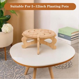 night blooming Plant Stand Indoor, Bamboo & Wood Material Outdoor Plant Holder, Stable Plant Holder Support 190lb Adult,Only Stand for Plants, Fit 5-12 Inch Pots