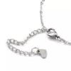 LZD Stainless Steel Cable Anklet Bracelet Heart Lobster Silver Adjustable