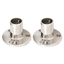Railing Foot Stainless Steel 90 Degree Handrail Boat S-Flag Foot Round Base Rail Base Plate Hood Fitting Boat Railing for All Linds of Yachts (25 mm x 2)