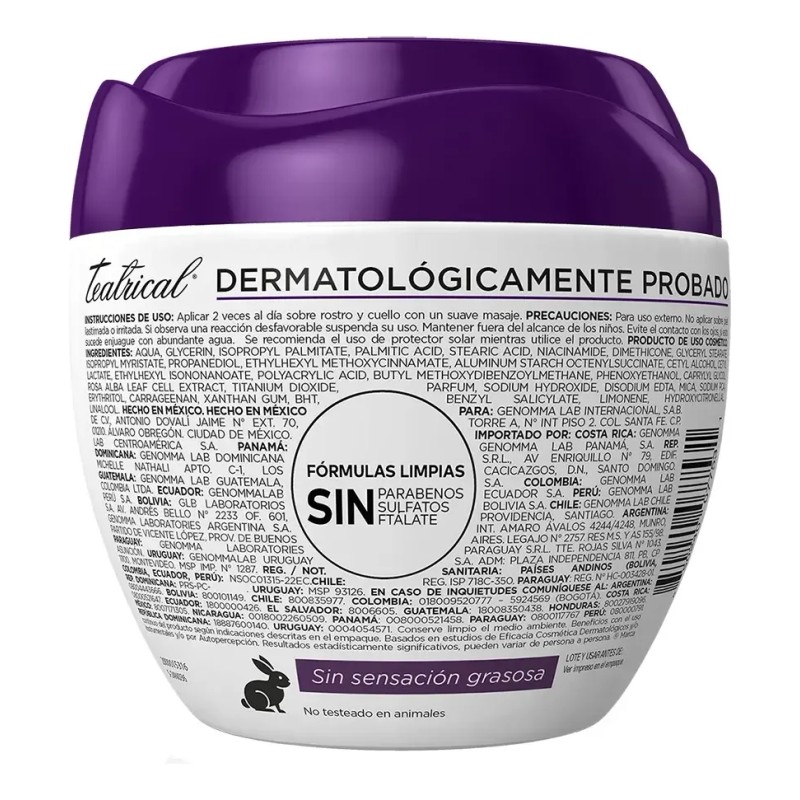 Crema Facial Efecto Piel Coreana 200g Teatrical Normal A Seca