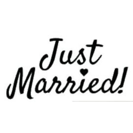 Just Married! Black Decal Vinyl Sticker|Cars Trucks Vans Walls Laptop| Black |5.5 x 3 in|LLI706