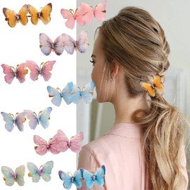 Butterfly Hair Clips, 18pcs Mini Glitter Butterfly Hair Clip, Small Butterfly Hair Clips Accessories, Decorative Hair Clip