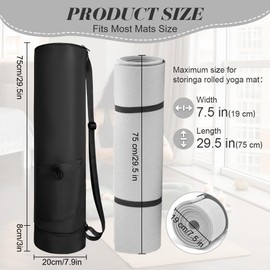 Aucuu Yoga Mat Bag, Yoga Mat Carrier with Pockets Watreproof, Yoga Mat Bag Large with Adjustable Carry Strap, Bottle Pocket and Wet Compartment, Yoga Mat Carry Bag, Gym Pilates Bag for Women Men