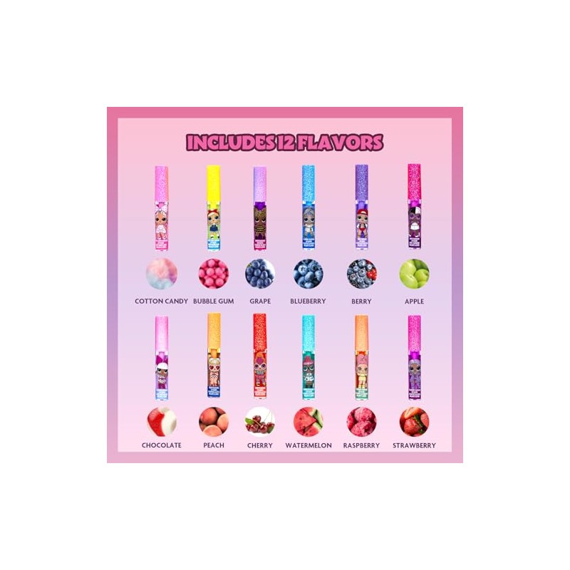 L.O.L. Surprise! Brillo Labial Vegetal 12 pzas Niñas Regalo Fiesta