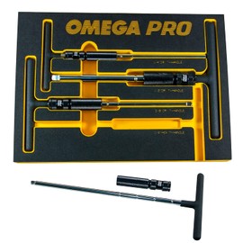 Omega Pro 83024 Omega Pro 4 Piece Adjustable T-Handle Speed Wrench Set, 12.6" Height, 8.7" Width, 17.3" Length