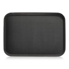 New Star Foodservice 25279 Restaurant Grade Non-Slip Tray, Plastic, Rubber Lined, Rectangular, 16-Inch x 22-Inch, Black