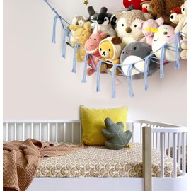 Teddy Hammock - Toy Storage Hammock for Stuffed Animals - Teddy Bear Storage - Soft Toy Storage Net - Nursery Preppy Room Decor BabyPink