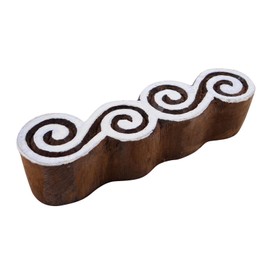 Knitwit Indian Wood Stamps Brown Pottery Stamps Art Handcarved Textile Printing Block