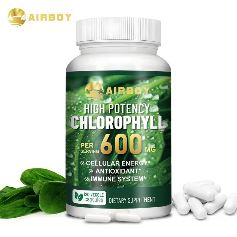 AIRBOY Chlorophyll 600 mg - Highly Bioavailable Chlorophyllfor Energy, Immune