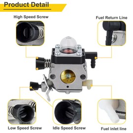ZAMDOE FS38 Carburetor for Stihl FS 38 FS55R FS45 FS46 FS55 FS55C FS 55R 2-MIX Brushcutters String Trimmer Replace for ZAMA C1Q-S282 4140 120 0623 41401200623B (After 2013-2015)