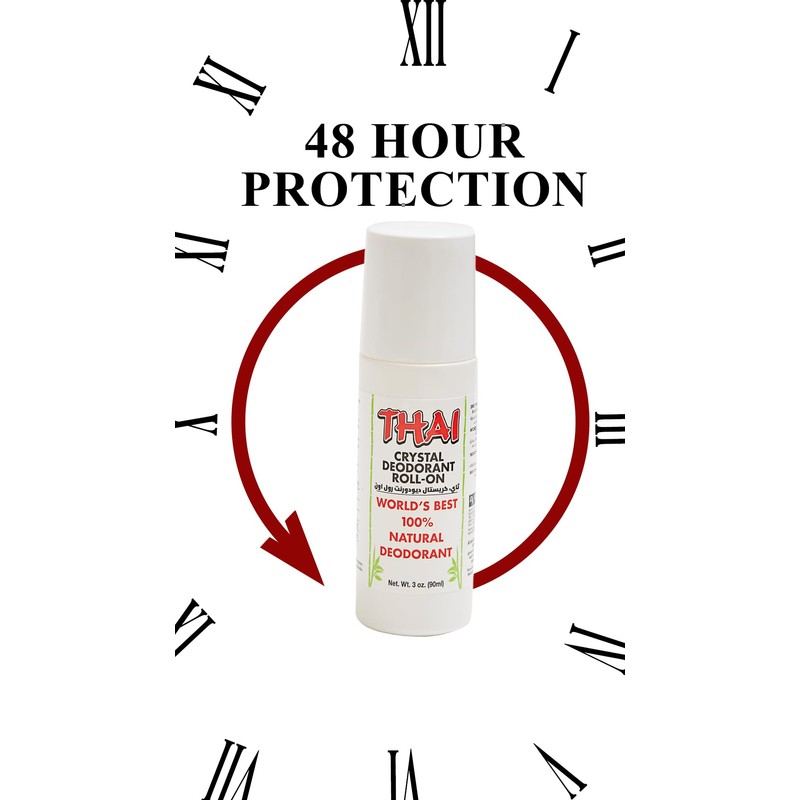Thai Deodorant Stone Thai Crystal Mist Roll On Deodorant, 3
