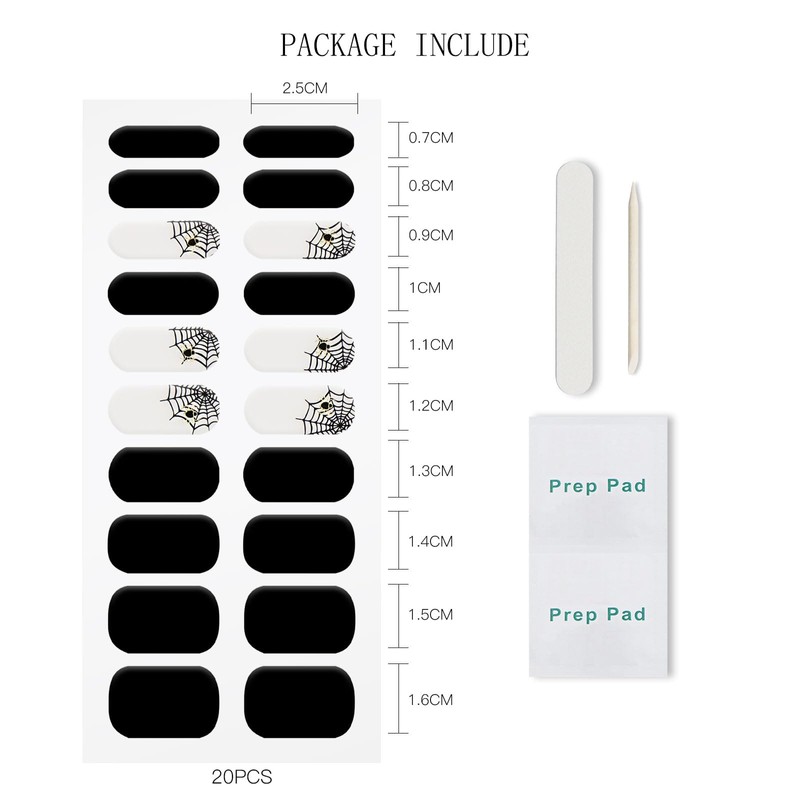 Semi Cured Gel Strips Nail Art Sticker Wrap Halloween