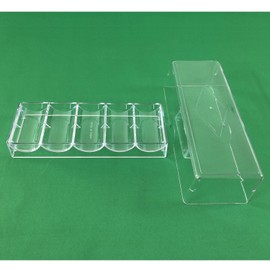 Yuanhe Clear Acrylic Poker Chip Tray with Cover-Holds 100 Chips ¡­