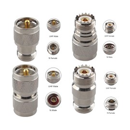 Futheda 2PCS UHF PL259 Male to N Type Female RF Coax Adapter SO239 UHF Plug to N Jack Straight coaxial Connector Compatible with CB Ham Broadcast Radios CCTV Wi-Fi Antenna Walkie Talkie Telecom LMR