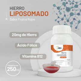 Hierro Liposomado Nin Frutos Rojos Ácido Fólico Vitamina B12 250
