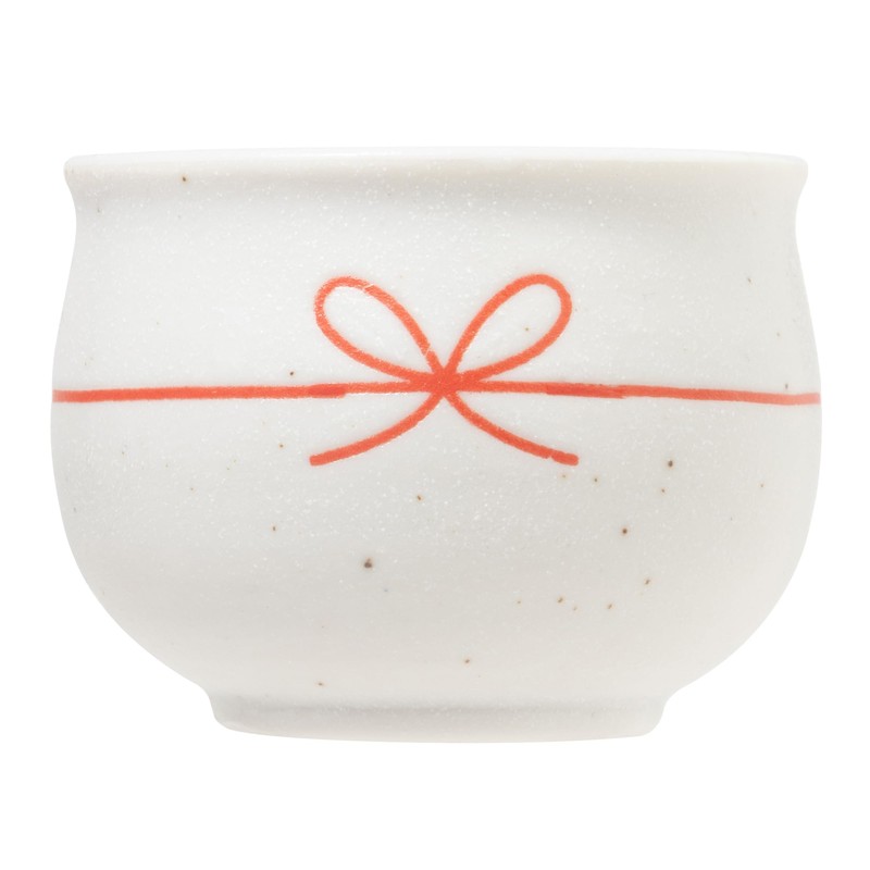 Koyo Pottery 23359 Guinomi Japanese Tableware, Round Knot Guinomi, White