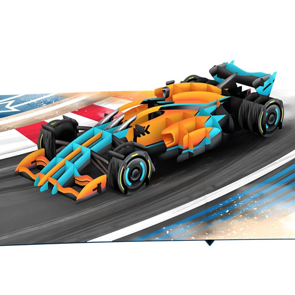 Three Dee Cards - High-Speed Racing Car 3D Pop-Up Greeting