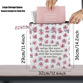 Funny Friendship Octopus Wristlet Grocery Bag True Friends Stick Like A Octopus On Your Face Novelty Clutch Bag Best Friend Gift