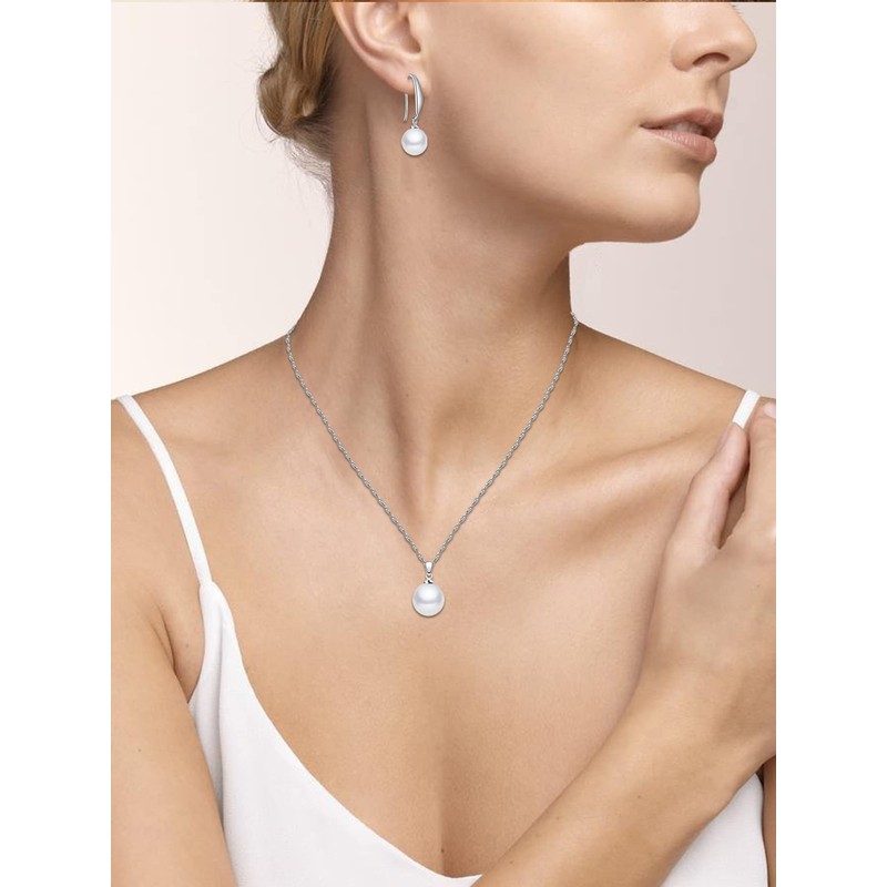 Pearl Necklace and Earring Set Faux Pearl Stud Earrings Pearl