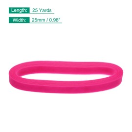 sourcing map 25 Yards Stiff Horsehair Braid 1 Inch Wide for Polyester Boning Sewing Wedding Dress Dance Formal Dress Accessories, Hot Pink