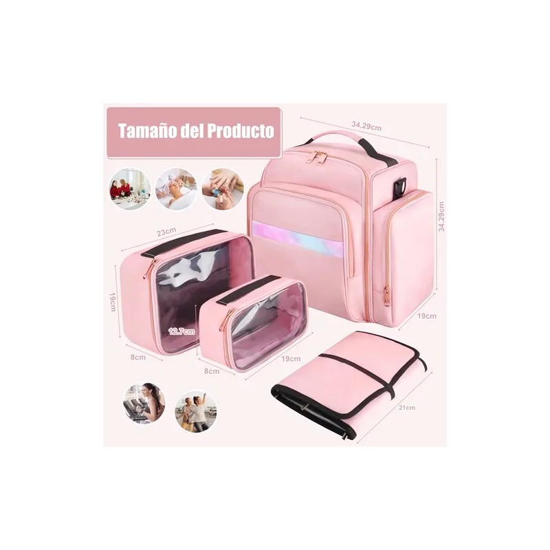 Maletin Maquillaje Para Uñas Bolsa Organizadora Desmontable