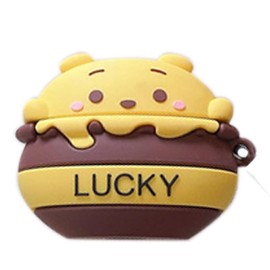 Cute Case for Airpods Pro, Funny Frog Cow Bees Soft Silicone Rubber Cover Skin with Anti-Lost Keychain(Bee Case)