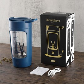 BYLWORKOUT Electric Shaker Bottle, Made with Tritan BPA Free Portable Mixer Cup/USB Rechargeable Shaker Cups for Protein Shakes and Meal Replacement Shakes, 22 oz - Color: Navy