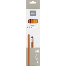 Office Depot® Brand Wood Pencils, 2 HB Medium Lead, Yellow, Pack of 12