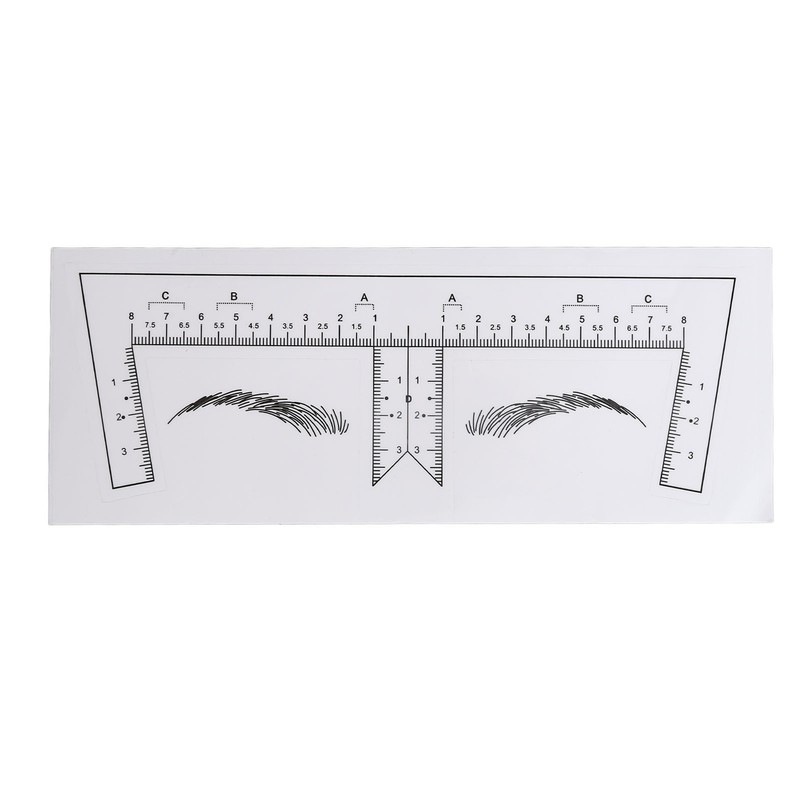 100PCS Eyebrow Ruler Stencils Clear Scale Transparent Adhesive Eyebrow Designer